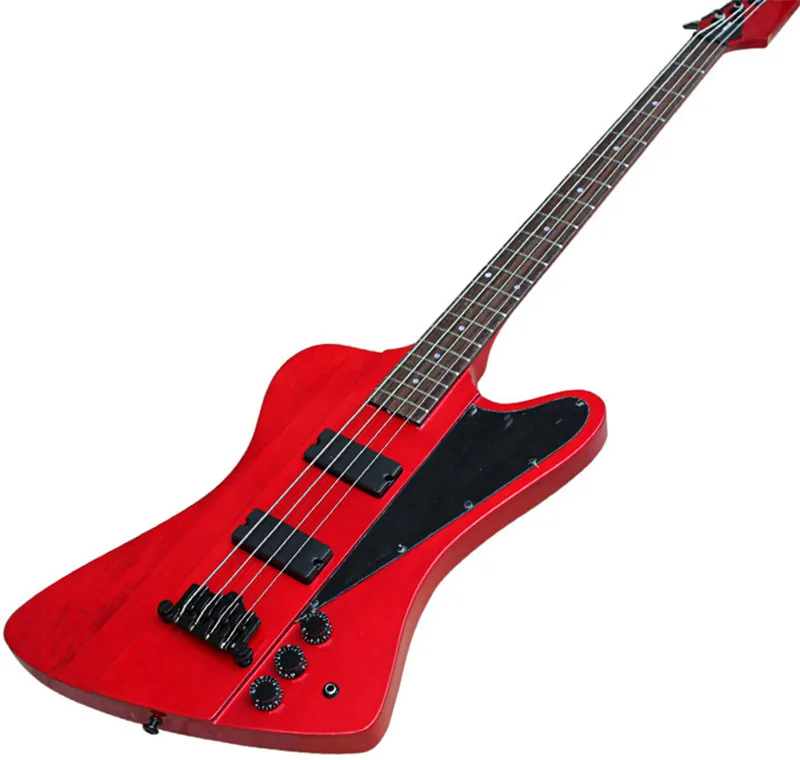 

Classical Red 4 Strings Electric Bass Guitar with 2 Pickups,Black Pickguard/Hardwares,Rosewood Fretboard,can be customized