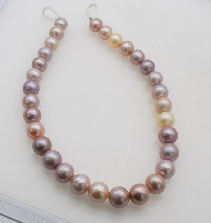 

freshwater pearl pink/purple near round 11-14mm big size 15" FPPJ wholesale beads nature loose beads for DIY jewelry