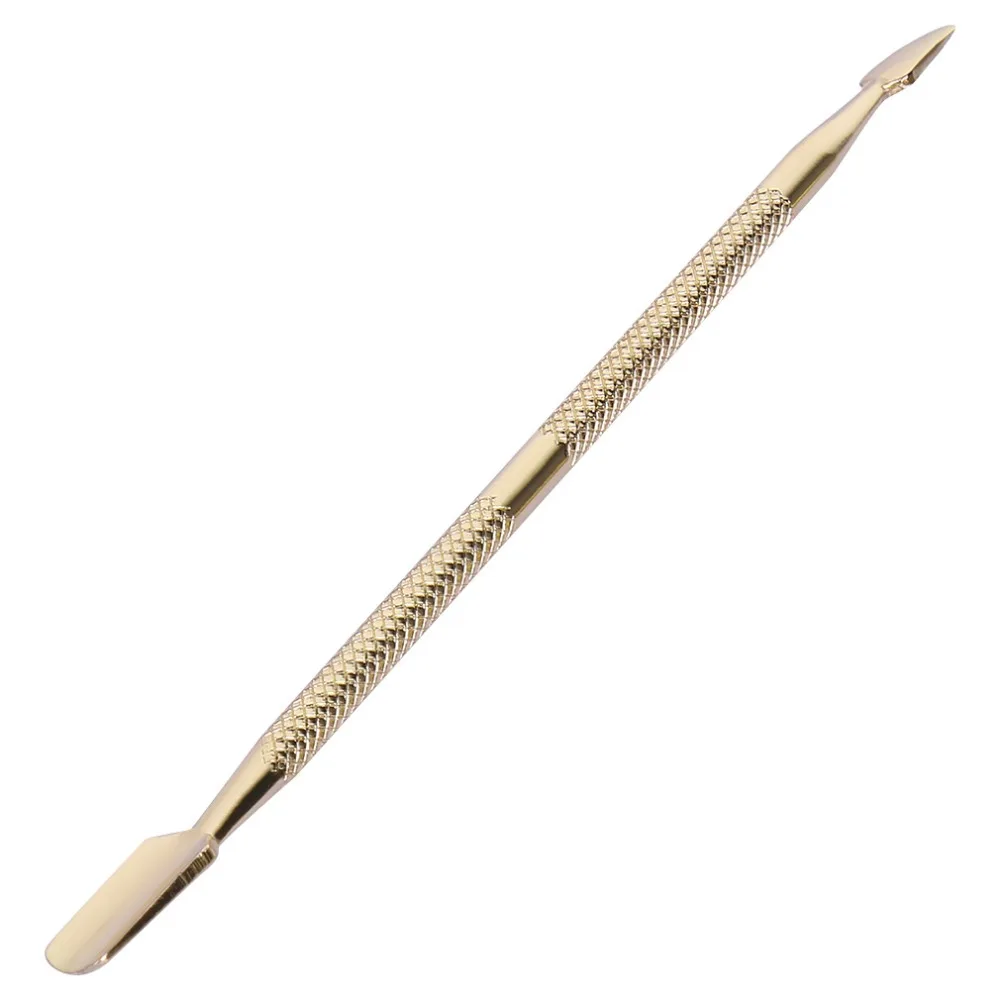 

1pcs 2 Way Gold Color Cuticle Pusher Remover Manicure Cuticle Spoon Nail Art Dead Skin Remover Pusher Tip