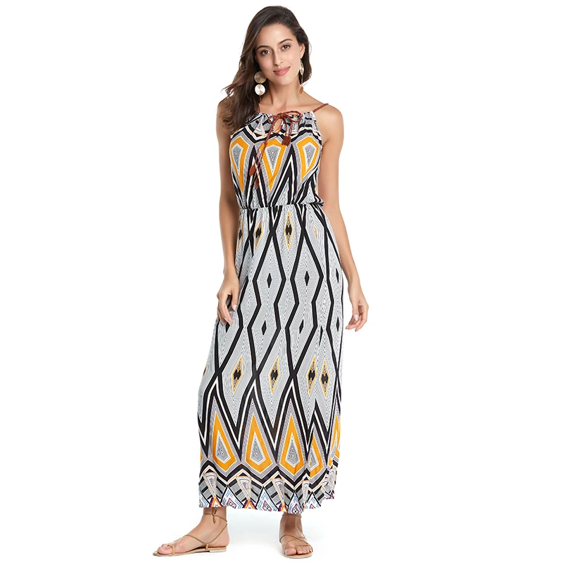 Aliexpress.com : Buy Summer Beach Dress Women Floral Print Long Maxi ...