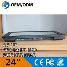 24″ Fanless embedded industrial computer pc all-in-one touch screen Resolution 1920×1080 computer with Intel i3 4150