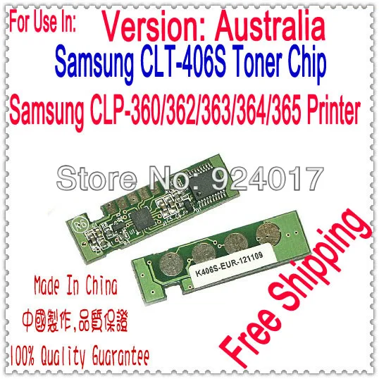 Для samsung CLP-360 CLP-362 CLP-363 CLP-364 CLP-365 CLP-366 CLP-367 CLP-368 Xpress C410 C410W C460 C460FW принтера тонер чип, комплект из 4 предметов