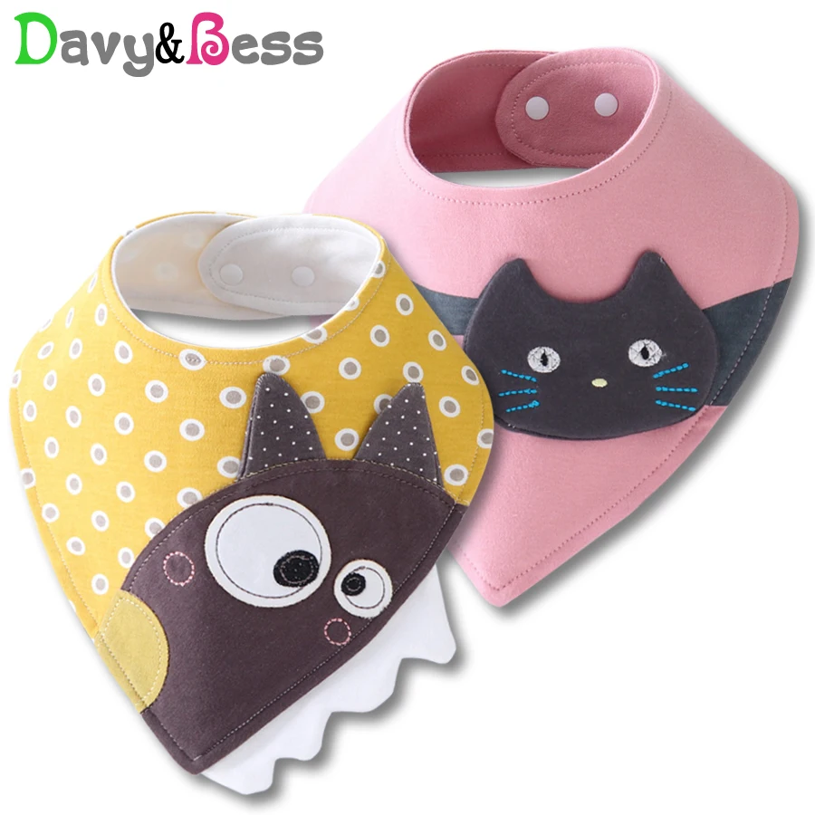 2Pcs/Lot Cotton Baby Bibs Waterproof Bandana Bib for Baby Scarf Drool Slab Children's Bib Infant Apron Girl Stuff Boy Feeding