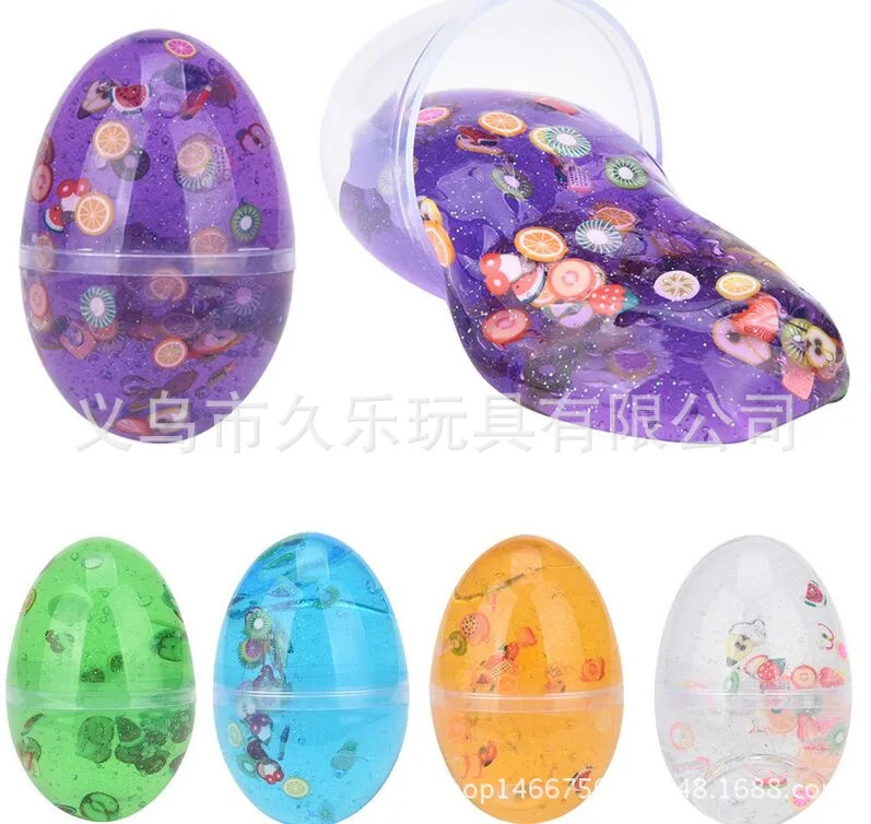 

New Slim eggs Pearl Mud diy Crystal Mud Fruit soft Ceramics Toy transparent Clay