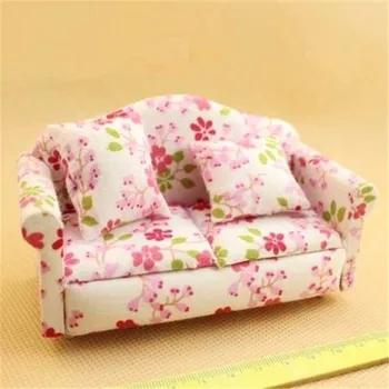 

1:12 Dollhouse Miniature Doll Furniture Chic Flora Flower Sofa Armchair Couch