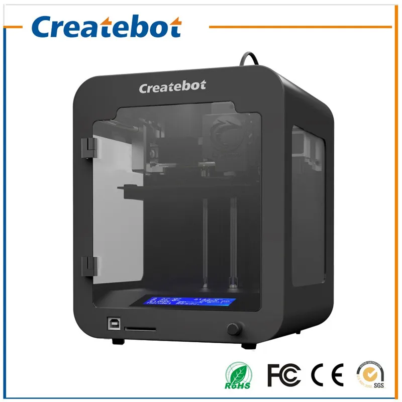  Black Super Mini 3D Printer 2016 New Upgraded Createbot 3D Printer A Toy for Kids No Need to Level High Precision Best Price 