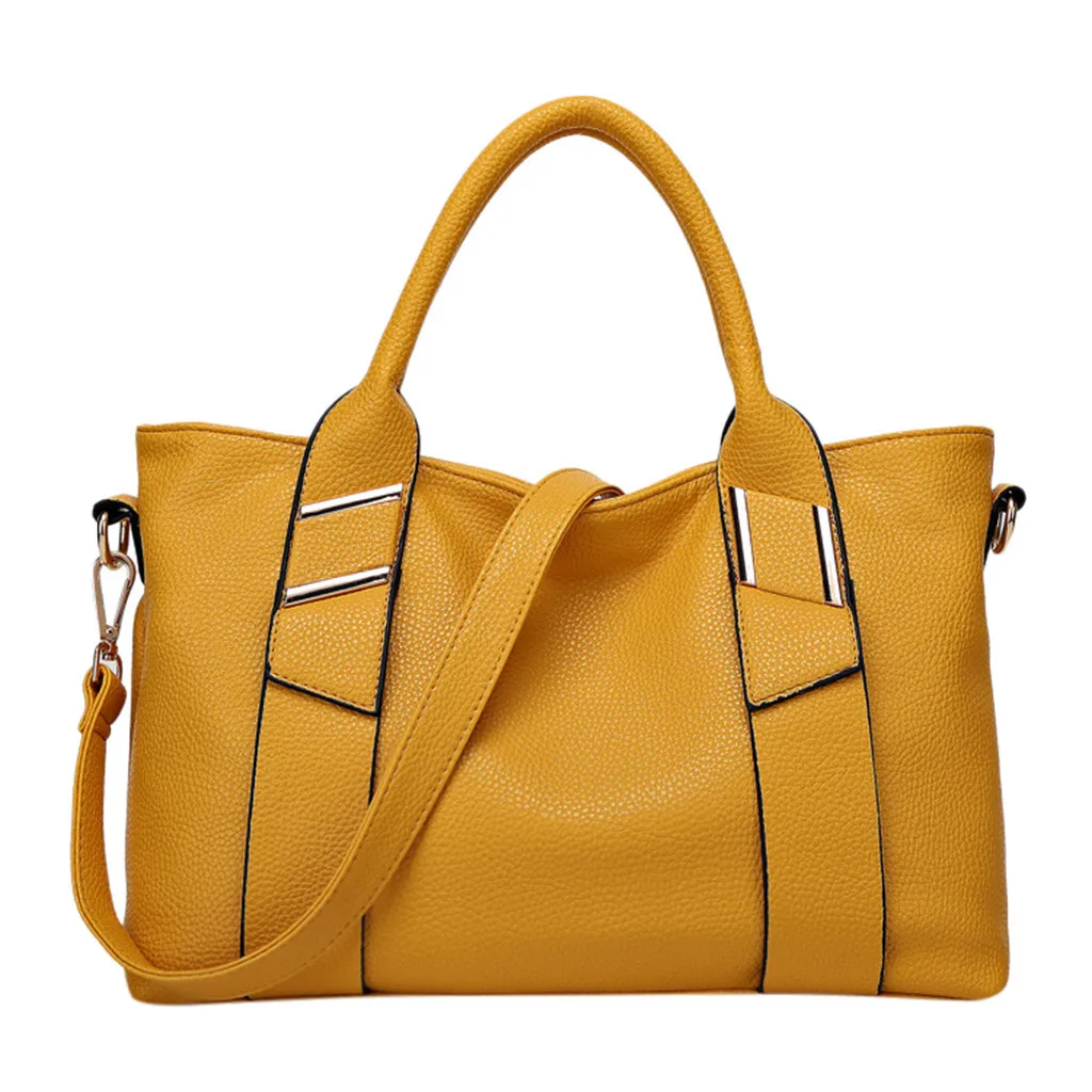 Женская Большая вместительная простая универсальная модная мягкая кожаная сумка на плечо сумки дизайнерские сумки известный бренд женские сумки# G3 - Цвет: Yellow