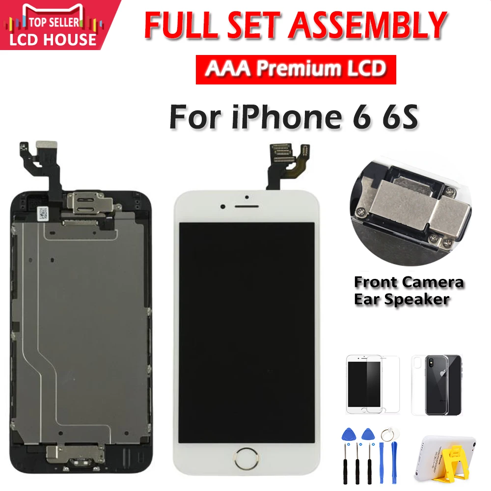 

Premium Grade AAA LCD For iPhone 6 6S LCD Screen With 3D Force Touch Digitizer Assembly Replacement Front Camera+Home Button