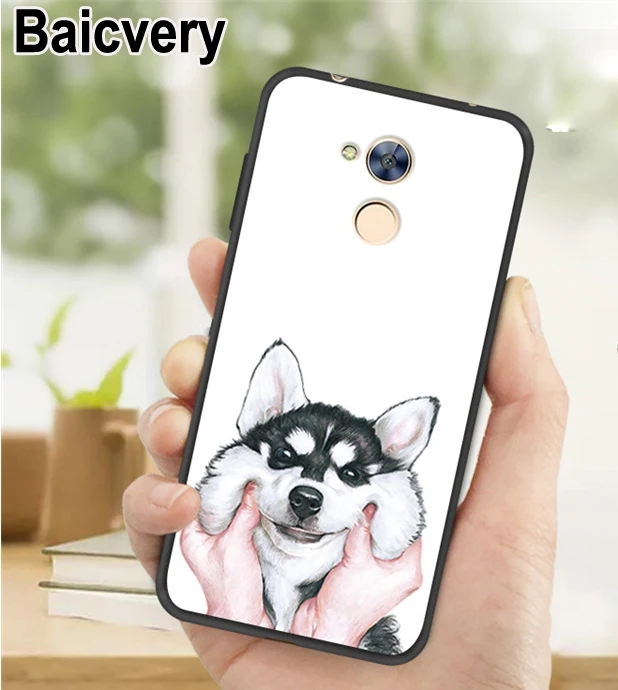 

Black Silicon Painting Protective Phone Case For Huawei Honor 6 A 5.0" Fundas Coque for Huawei Honor 6A 6a A6 DLI AL10 TL20
