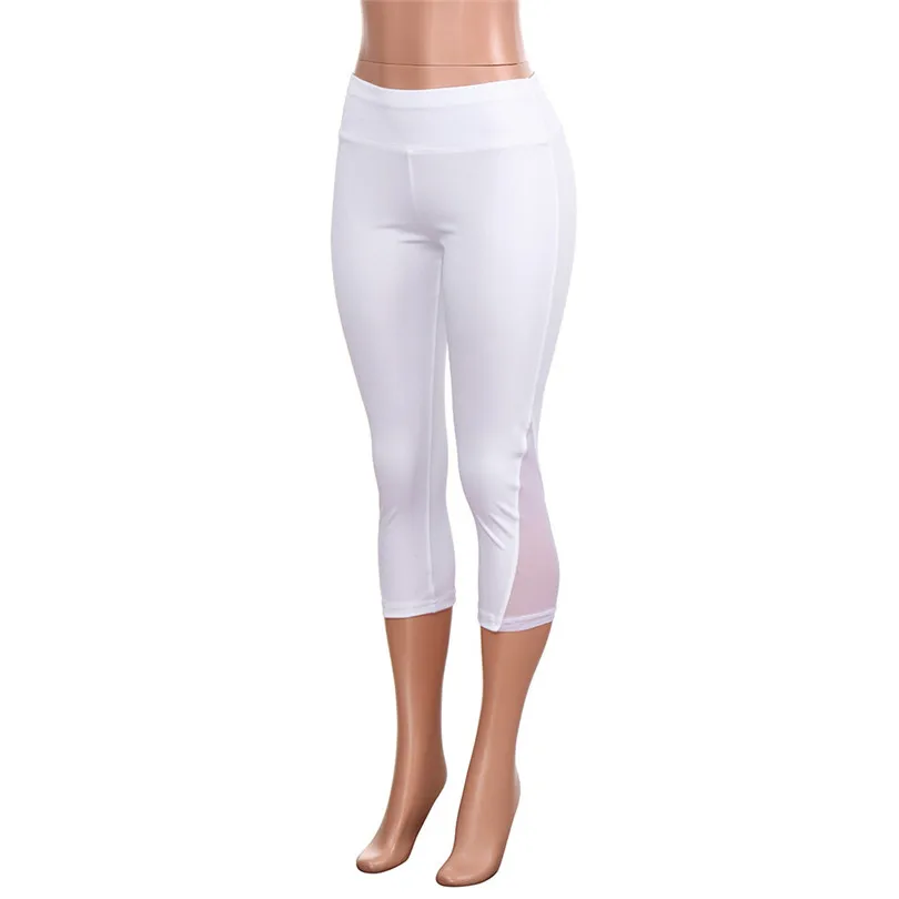Summer Women Crop Yoga Pants Fitness Workout Cropped Sport Leggings Skinny Capris 34 Gym Running 2019 new hot sale #4m14 (3)