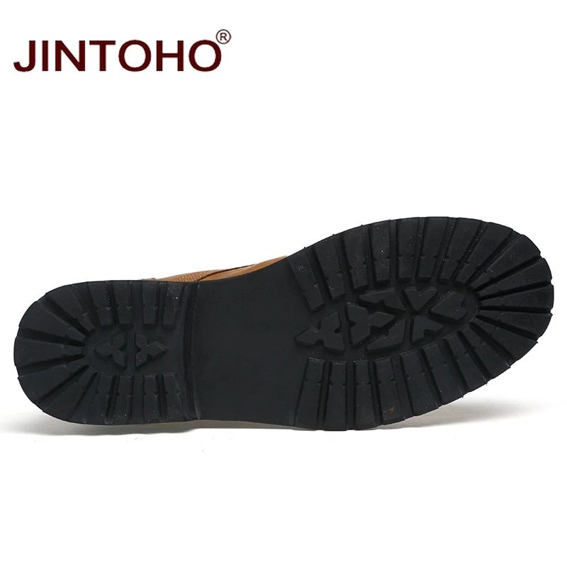JINTOHO Мужская зимняя обувь модные мужские зимние ботинки остроносые до середины