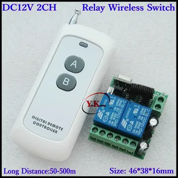 

DC 12 V 2 CH Relay Switch Normally Open Closed RF Wireless Remote Switch ASK Smart Home Receiver handheld Transmitter 2 Relay