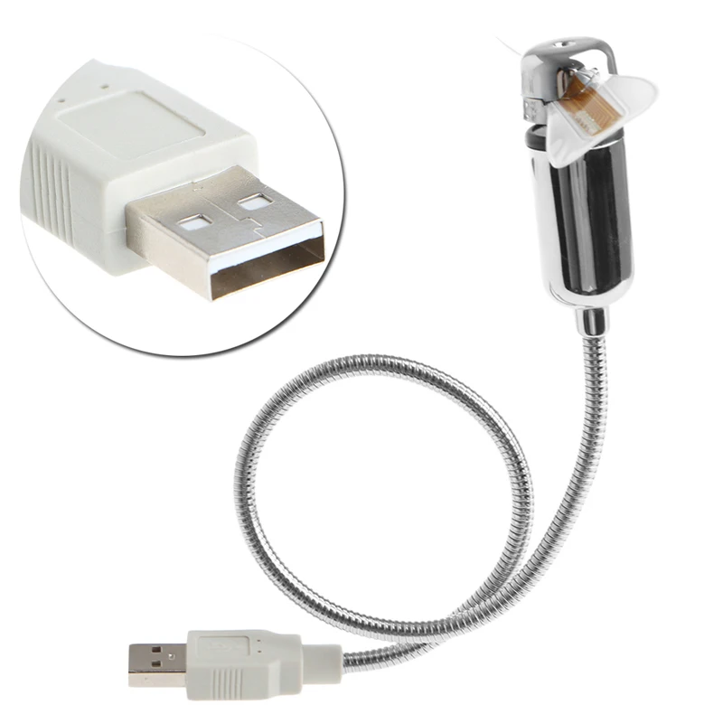 Flexible Gooseneck USB LED Clock Fan with Real Time Display For Notebook PC