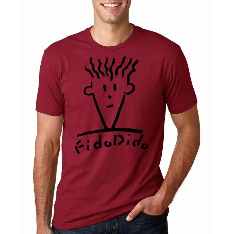 Fido Dido Pop Drink Мужская футболка с рисунком белая футболка с короткими рукавами удобные хлопковые топы плюс размер для мужчин - Цвет: REDW10389