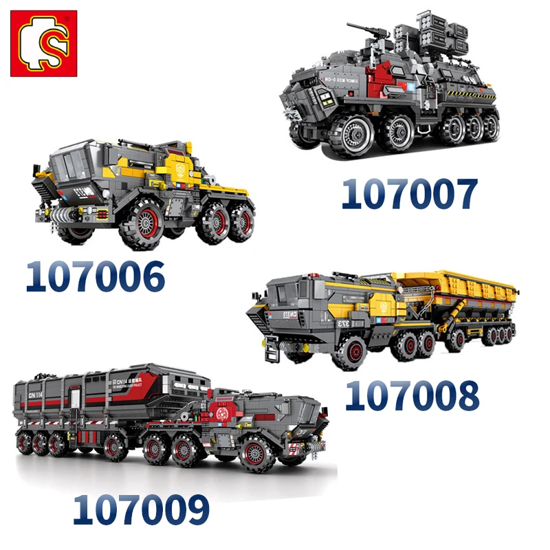 

Sembo The Wandering Earth Military Transport truck Technic Building Blocks Bricks Toys For Children's Gifts figures Bricks