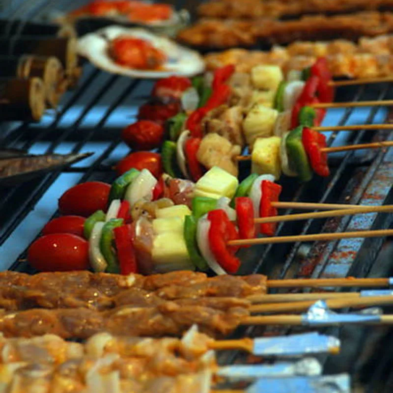 4 x100pcs/Pack BBQ Party Wooden Skewers Disposable skewers Bamboo sticks for Vegetables and Meat foods 9.85''/25cmx3mm brochette