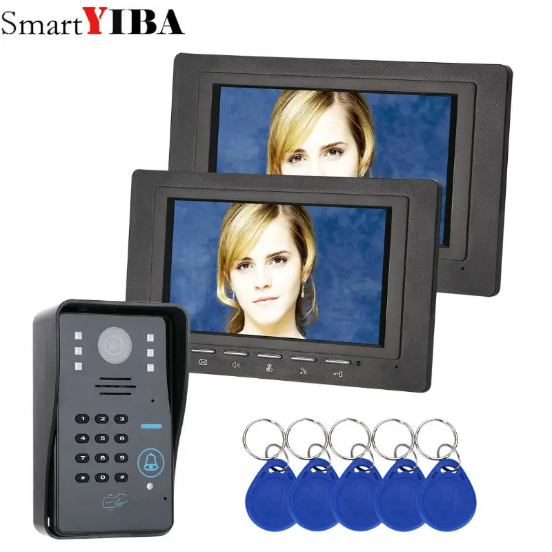

SmartYIBA 7 Inch ID Card Video Door Phone Home Kits Door Camera Video Intercom House Families Door Bell Security System