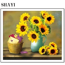 New Diamonds Painted Full Diamonds Sunflower Diamonds Home Decorating Sticky Diamonds Embroidered Cross Stitch LUOVIZEM L173 blood diamonds