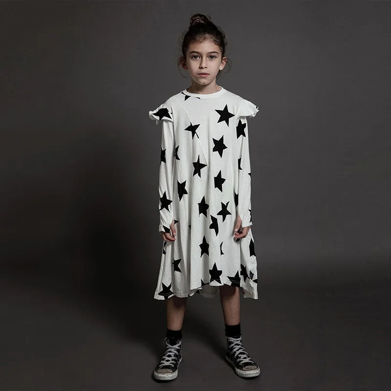GIRLS 33055893975LL STAR DRESSES LONG SLEEVED baby girl christmas dress kids dresses for girls thanksgiving hoodie dress