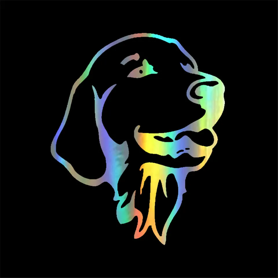 10.412.7CM Golden Retriever Head Portrait Dog Pet Vinyl Decal Window Decoration Car Sticker BlackSliverlaser (4)