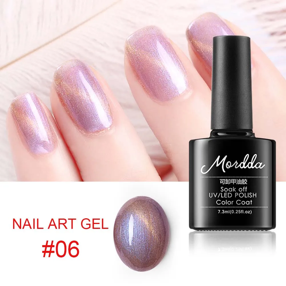 

6 Colors Fashion Glitter UV Gel Nail Polish Long Lasting Gel Polish Cat Eye Tips Decoration Gel Varnish for Manicure Pedicure