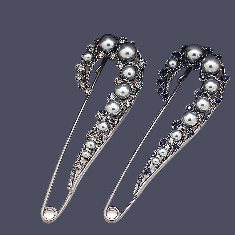 

Ajojewel Antique Style Vintage Big Grey Simulated-Pear Pin Brooch For Women Retro Jewelry Gift For Party