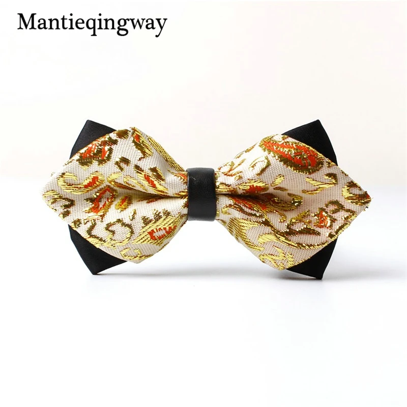Mantieqingway брак Галстуки для Для мужчин Свадебная вечеринка полиэстер лук Галстуки мужской Костюмы с цветочным принтом Gravatas тонкий галстук