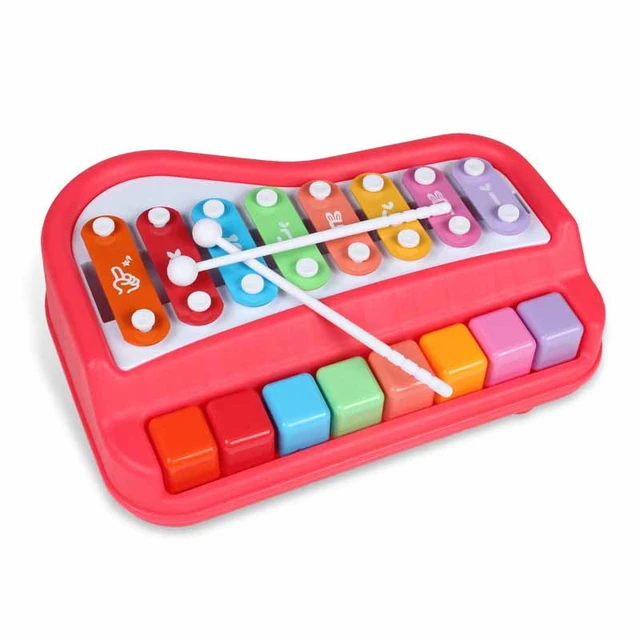 Xilofone E Piano De Brinquedo Infantil Criança Com Partitura Cor