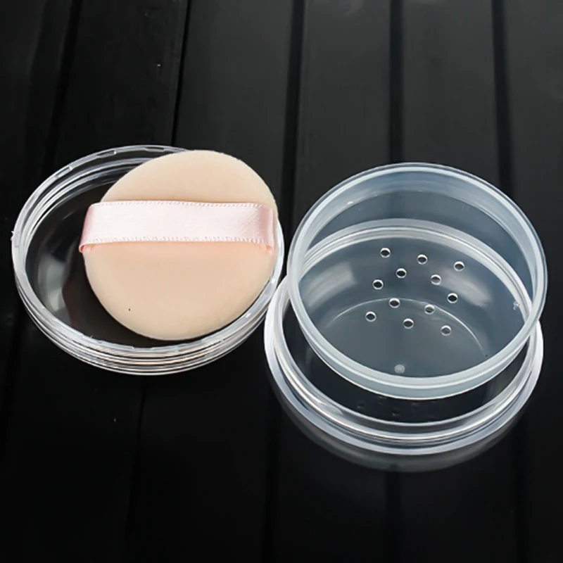 

Empty Loose Powder Compact With The Grid Sifter & Puff Jar Packing Container Powdery Cake Box Cosmetic Case Puff+box
