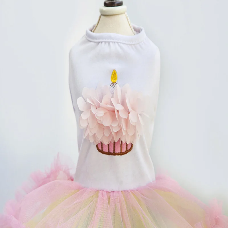 High-quality Pet Birthday Cake Dresses Clothes For Dog Puppy Princess Colorful Dresses Cotton Skirts Clothing Chihuahua Apparel 3