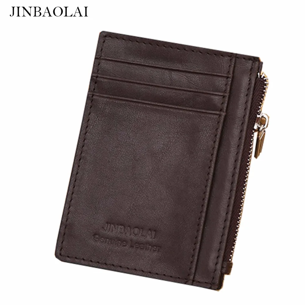 

JINBAOLAI 100% Genuine Cowhide Leather Coin Purse Business Organizer Brand Designer Men Wallets Purse For Coins--BID069 PM49