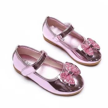 

kids Girls princess shoes sandals 2019 spring autumn New Bow children's peas girls shoes Baby Shining leather girls single shoes