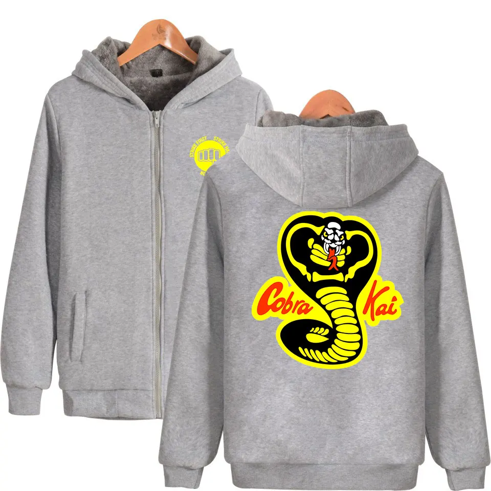 Cobra Kai толстовки толстые теплые Для мужчин Для женщин унисекс толстовки осень-зима уличная Camisetas Костюмы Cobra Kai