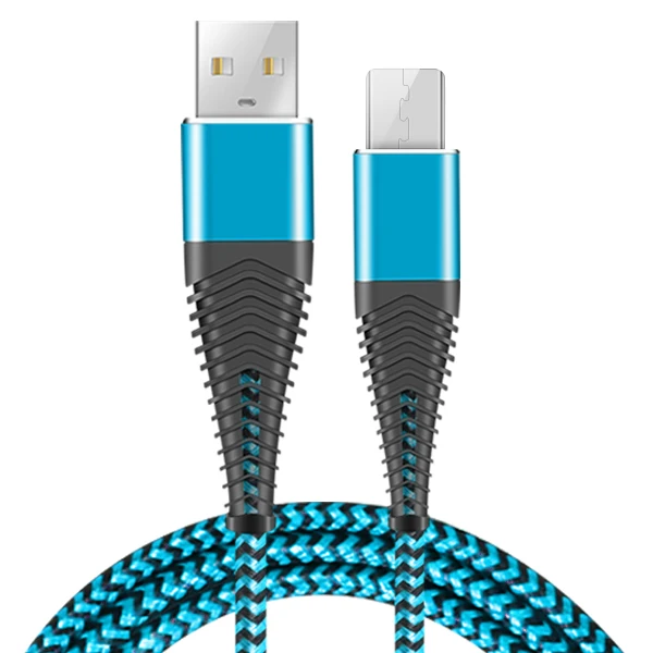 Coolreall 2.4A Micro USB кабель для быстрой зарядки USB кабель для передачи данных нейлоновый шнур синхронизации для samsung huawei Xiaomi Andriod Micro usb телефон - Цвет: Синий