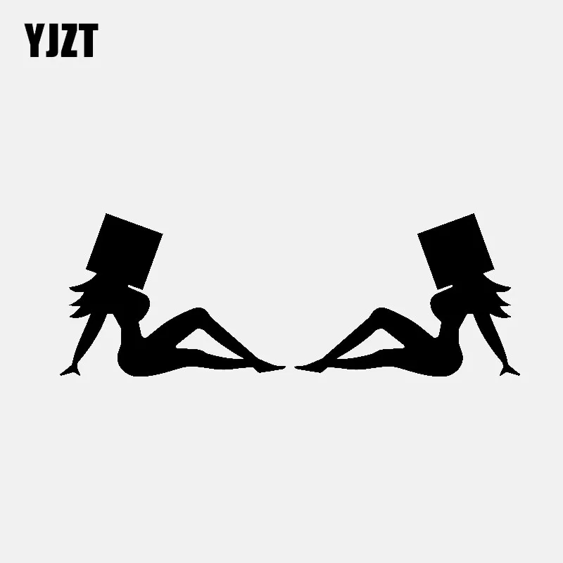 YJZT 15.6CM*5.6CM Girls Box Head Funny Truck Window Vinyl Decal Car Sticker Diesel Black/Silver C3-0870 | Автомобили и мотоциклы