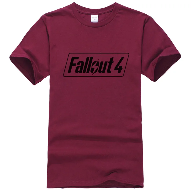Dark red Новая игровая футболка для мужчин/женщин Fallout 4 футболки с принтом Повседневная футболка в стиле Харадзюку уличная летняя футболка T266 - Цвет: Dark red