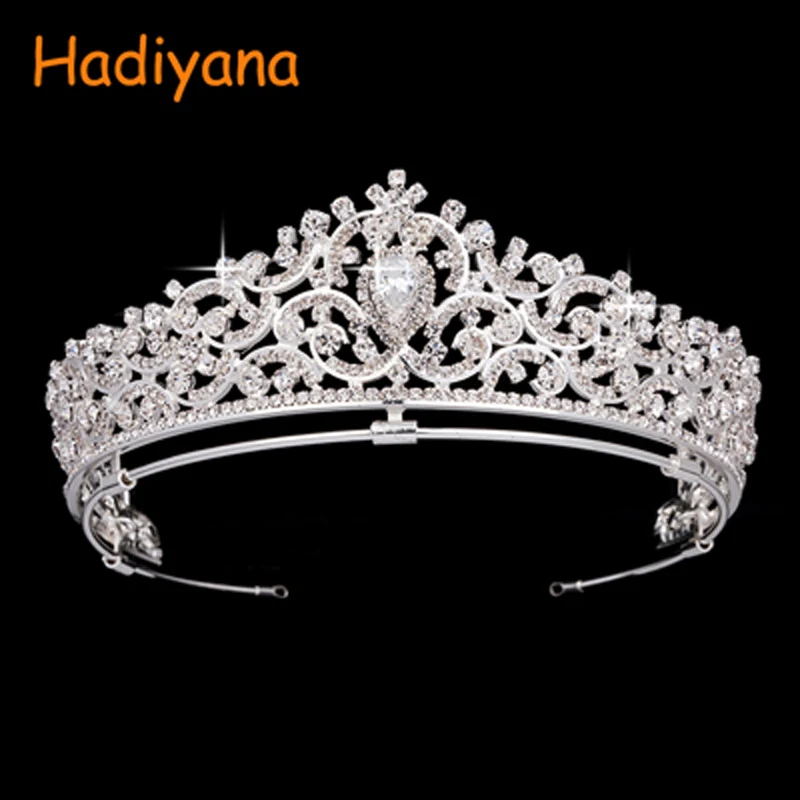 Hadiyana, элегантная Свадебная Женская повязка на голову, корона с блестящими зинконами, модные украшения принцессы, вечерние короны, дизайн BC3320