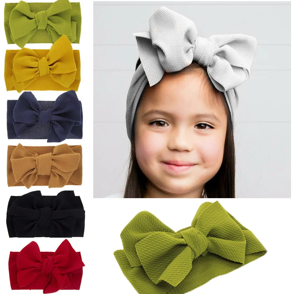 Newborn Baby Kids Bow Headband Soft Turban Floral Headwear Hairband Headwrap NEW