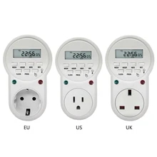 EU/US/UK Plug 220 v-230 V Электрический таймер переключатель розетка цифровой ЖК-дисплей Мощность Таймер Энергосберегающие программируемый таймер temporizador