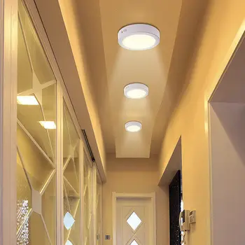 

HUANJUNSHI 6W/12W/18W Warm Lamp Round Led Panel Light Surface Mounted Downlight Lighting Led Ceiling Down Light AC 85V-265V