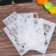 1 шт. Рождественская елка оленя Форма многоразовый трафарет аэрограф Живопись Искусство DIY домашний декор Скрап книга альбом ремесла