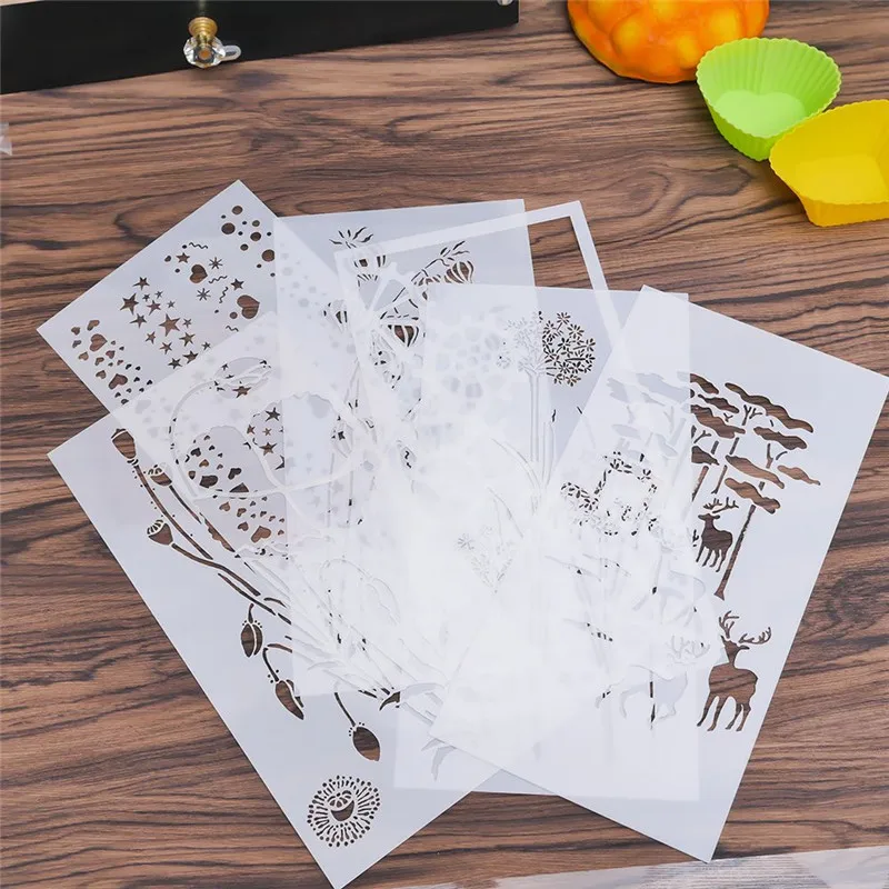 

1PC Christmas Deer Tree Shape Reusable Stencil Airbrush Painting Art DIY Home Decor Scrap Booking Album Crafts Free Shipping