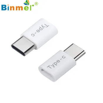 

Binmer 2017 Free shiping 1PC USB-C Type-C To Micro USB Data Charging Adapter For Huawei P9 Sep 12