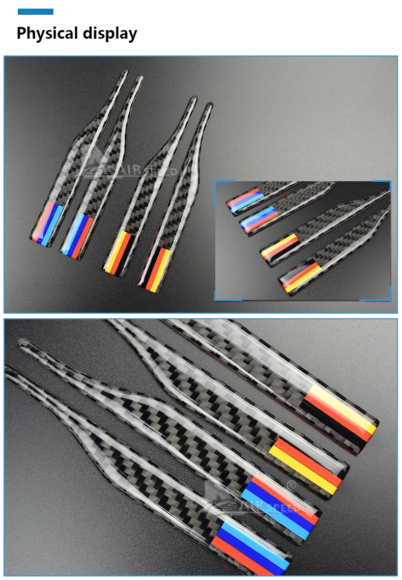 Carbon Fiber Car Rearview Mirror Stickers Anti-collision Strips B-pillar for BMW E90 E60 F30 F34 F10 F20 X1 X3 X4 X5 X6 (4)