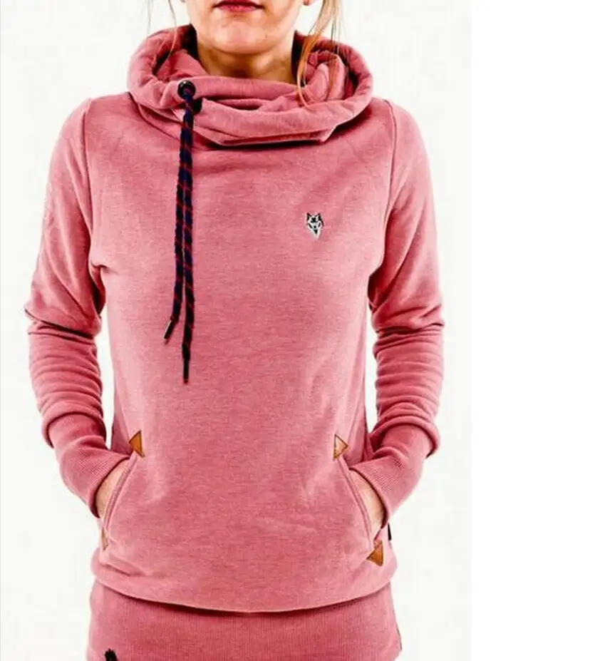 women's basic jacket 2019 autumn and winter Hooded sweatshirt casual solid hoodie colla tops 20175 | Женская одежда