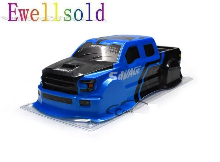 Ewellsold 1/18 ПВХ RC Грузовик Корпус Корпуса для 1:18 грузовик радиоуправления(размер 223*98*55 мм Основание колеса 145 мм) NO: S01801 - Цвет: Синий