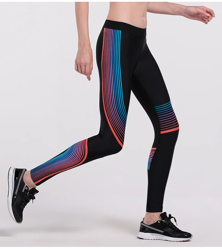 Горячие для женщин спортивные компрессионные штаны для йоги колготки для новорождённых быстросохнущая эластичные фитнес Беговые брюки для фитнеса Баскетбол Леггинс - Цвет: rainbow