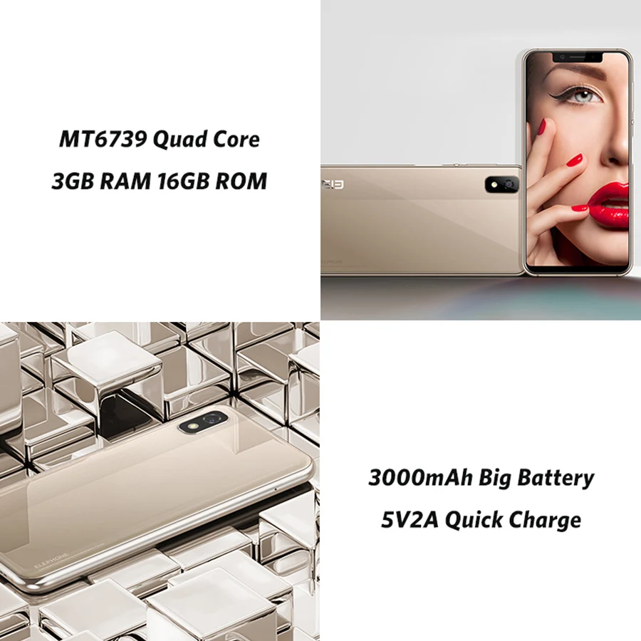 Мобильный телефон Elephone A4 5 85 'ཏ:9 HD + с зазубренным экраном Android 8 1 MT6739