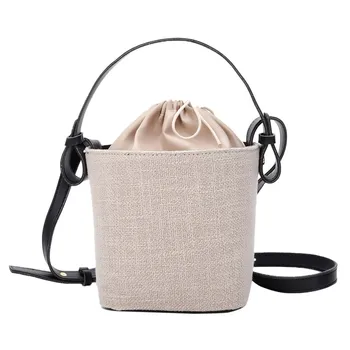 

OCARDIAN Handbags Bucket Fashion Drawstring Women's Bags Straw Bags For Summer Beach Wicker Bag Bohemian Small A26