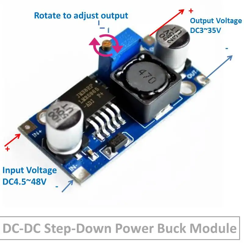 

3A DC-DC Adjustable Step-down Power Buck Converter Module From 5V12V48V to 3V35V for LED Car vehicle Voltage transformer